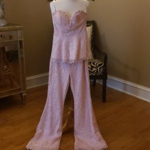 Tony Bowls Embellished 2 piece Pink Pants Suit